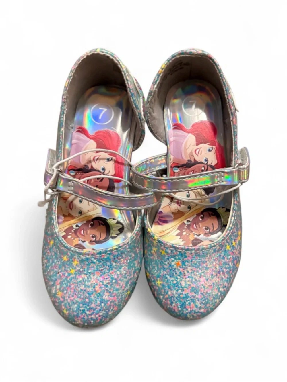Girls Sparkle Mary Jane Dress Shoes in Multicolor Glitter
